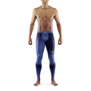 SKINS Men's Compression Long Tights 3-Series - Blue Grey