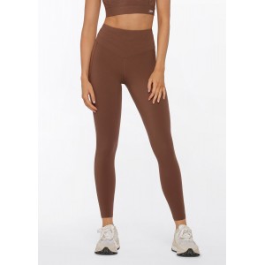 Tempo Ribbed Seamless Ankle Biter Leggings, Brown
